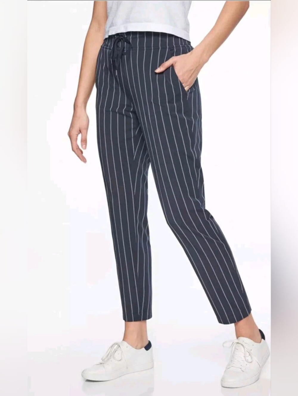 ❤️ ATHLETA STRIPE HIGH RISE MID-TOWN ANKLE PANTS / JOGGERS, 6 (28)